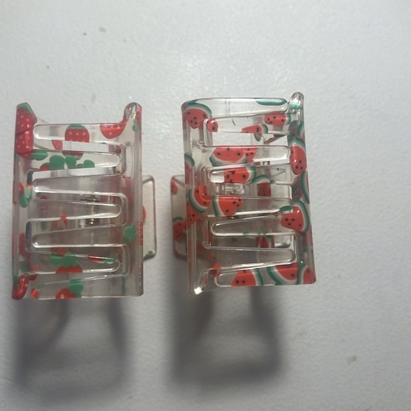 Two small strawberry and watermelon claw clips 🍓🍉 - Picture 3 of 3